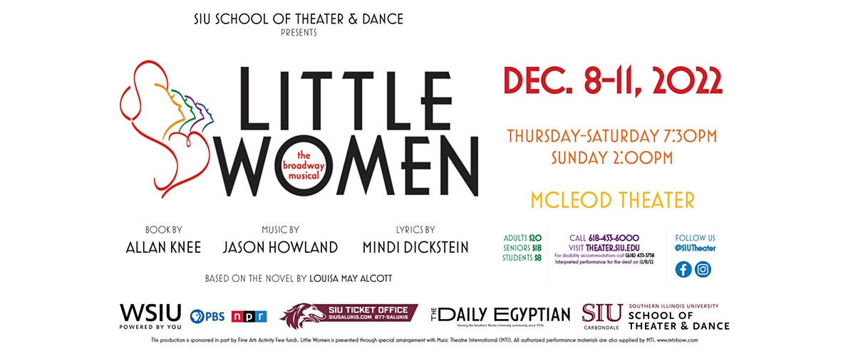 Poster of Little Women musical announcement dates:  December 8th to 11th.
